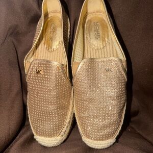 Michael Kors Gold and Tan Loafers for Women